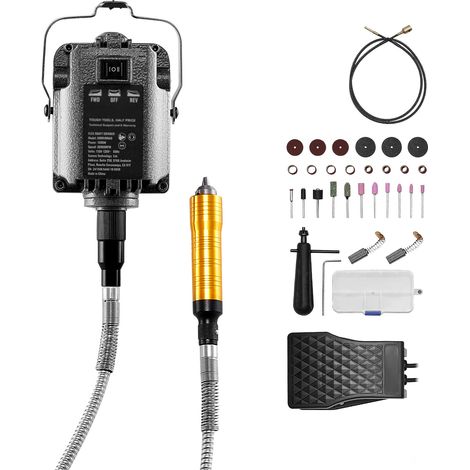 Mophorn Flexwellenschleifer,1000 W,30.000 U/min,elektrisches Rotationswerkzeug mit 31-teiligem Zubehör und Fußpedal, multifunktionale Hängeschleifmaschine zum Schnitzen, Polieren, Bohren und Polieren