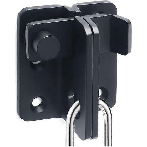 Loquet coulissant en acier inoxydable noir pour porte, portail ou abri de jardin, salle de bain, garage, fenêtre à ouverture gauche (1/4)
