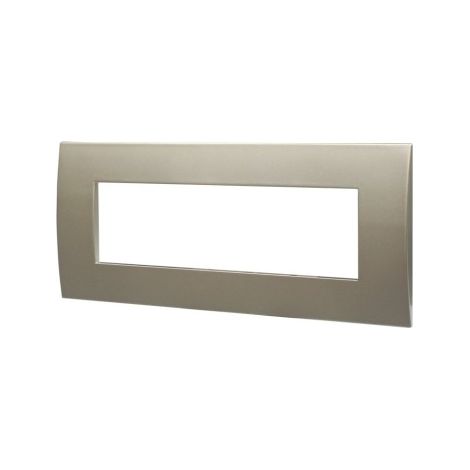 Placca Plastica ETTROIT Serie Venus 7 Posti/Moduli 507 Compatibile Con Vimar Arke, 14 Colori Disponibili (Titanio)