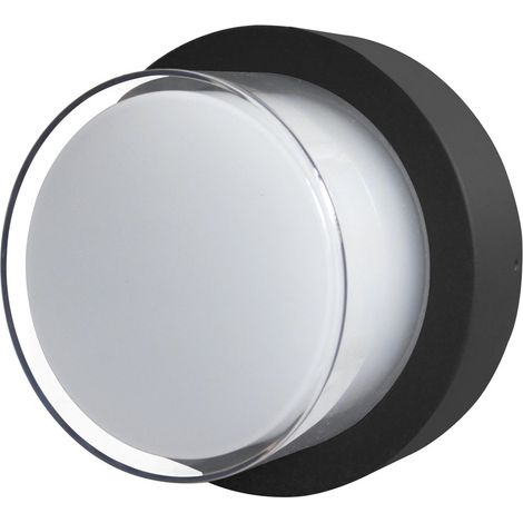Italux Rosta Applique murale extérieure encastrée 16 cm, noire, 12 W, blanc chaud 3000 K, IP54 (1/2)