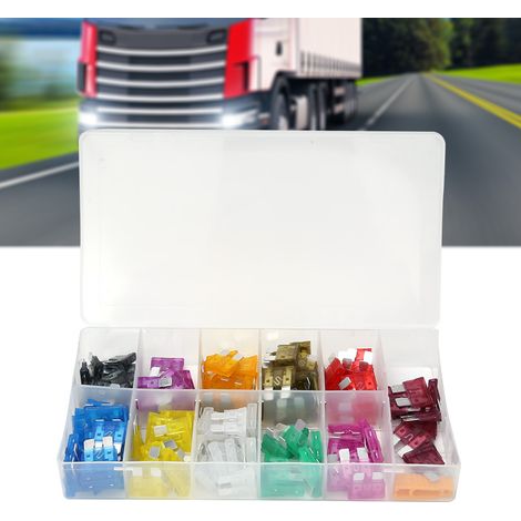 Kit d'assortiment de 140 fusibles à lames de taille moyenne pour voiture, intensité 2A à 40A. (1/5)