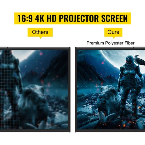Écran de Projection avec Trépied 90 " 228,6 cm Toile de Projecteur avec Trépied 16:9 Écran de Projection avec Pied Zone d'Image 200… (1/5)