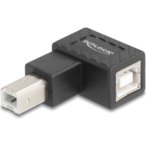 Delock Adaptador USB 2.0 USB Tipo-B macho a USB Tipo-B hembra 90Â° en Ã¡ngulo izquierdo