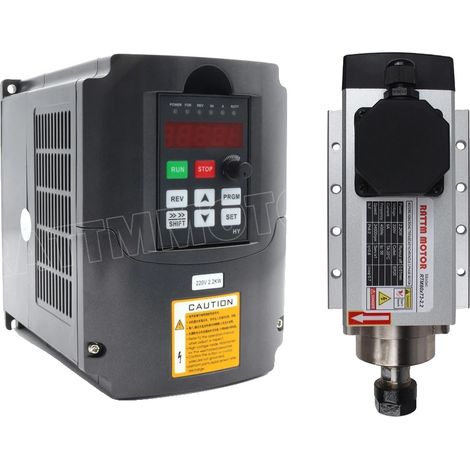 Motore mandrino ad alta velocità ER20 da 2,2 kW, raffreddato ad aria, con foro conico di precisione. (1/2)