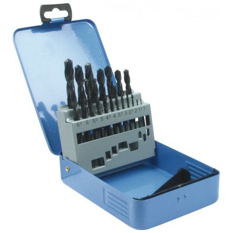 Set Foret hélicoïdal DIN338 Typ N D.1-10x0.5mm HSS-R 19 unités coffret métalette