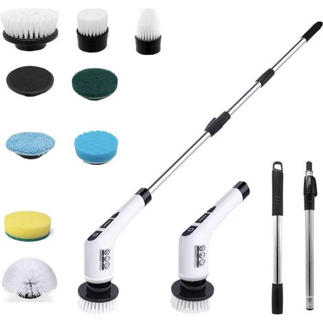 Bomclap Brosse électrique rotative, autolaveuse rotative sans fil, autolaveuse remplaçables électrique de nettoyage, 9 têtes de brosse électrique (1/5)