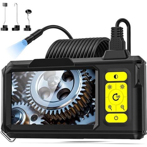 Endoscope HD 1080P avec 8 LEDs, Caméra d'Inspection 4,3\
