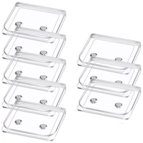 8 Pièces Clips de Rideau de Douche Autocollants, Protection Anti-éclaboussures Clips, Clips de Protection pour Douche sans perçage pour Tenir Le Rideau de Douche et Le Rideau (1/5)