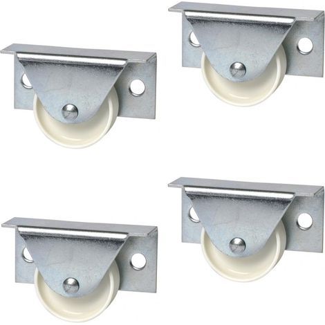 JSSEVN - Bedside furniture transport casters for rigid beds  Screw-on roller Ø 34 mm  Load capacity up to 25 kg - fixed floor - 4 pieces (1/2)