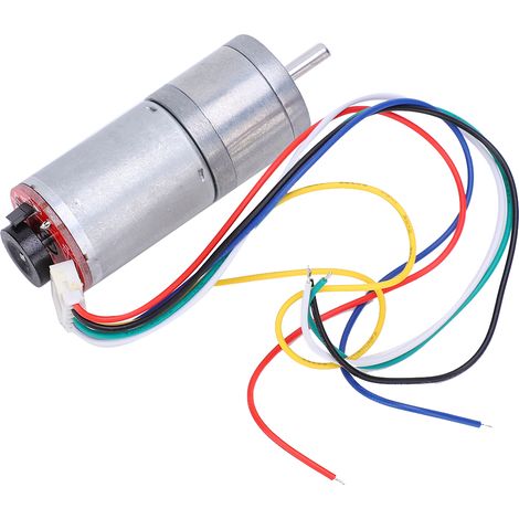 Moteur à courant continu avec réducteur et encodeur de vitesse, moteur à courant continu à balais, réducteur, cuivre, acier inoxydable, GA25-370DC12V 100 tr/min (1/5)