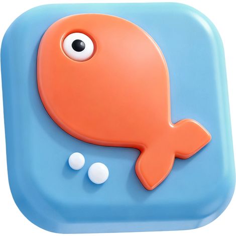 Protecteur de Poignée de Porte Anti-Bruit PVC Autocollant - Modèle Cartoon Poisson, Lot de 1 - Pour Maison et Bureau (1/5)