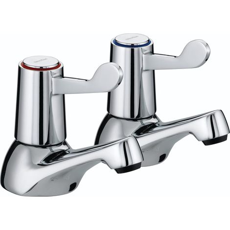 Bristan Lever Basin Taps with Ceramic Disc Valves Metal BackNut - Chrome Plated (1/5)