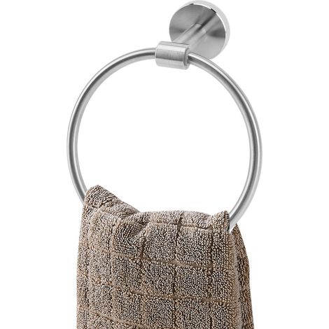 Anneau porte-serviettes mural en acier inoxydable, porte-serviettes simple, étagère suspendue pour salle de bain et cuisine, étagère en acier inoxydable. (1/5)