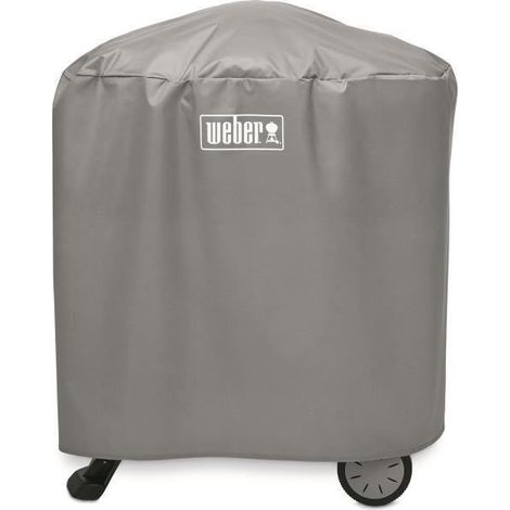 Weber Copertura per Q1000/2000 con supporto, traspirante, resistente ai raggi UV e all'acqua, protezione da vento e intemperie, con chiusura in velcro per fissaggio - Grigio (7177)