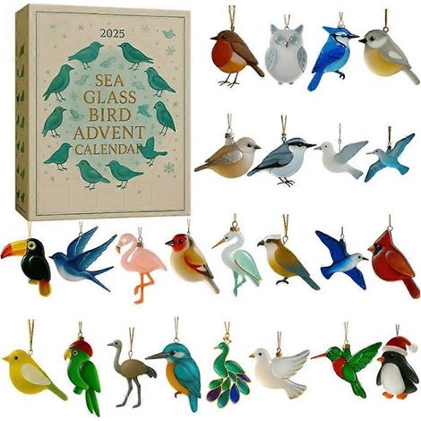 Figurines d'oiseaux à collectionner, calendrier de l'Avent interactif, boîte de compte à rebours pour Noël. (1/4)
