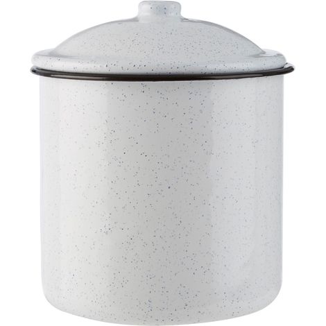 Premier Housewares Large Canister Tea Coffee And Sugar Jar Basic White Kitchen Storage Jars Perfect For Storing Spices Biscuits Ground Coffee 13 x 14 x 13 (1/5)