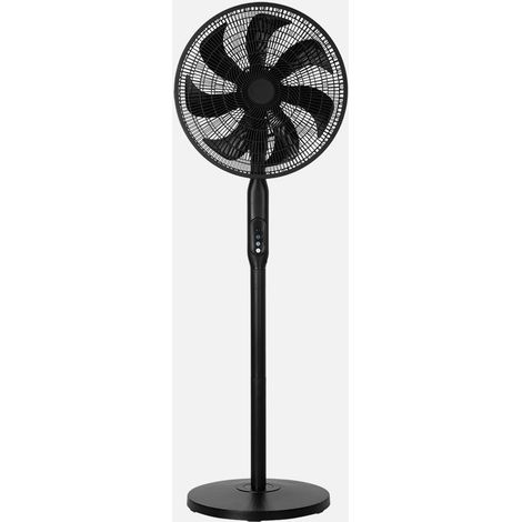 Mixin 3x1 Standventilator, Schwarz, 3 Geschwindigkeitsstufen, 60 W, 7 Flügel, 45° Durchmesser, feststehend/rotierend, für Boden/ (1/4)