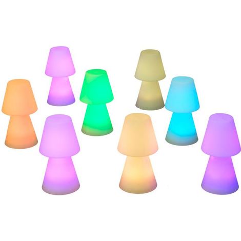 LOLA 45 cm Lámpara de mesa con batería recargable. Luz LED RGB. Fabricada en España (1/5)