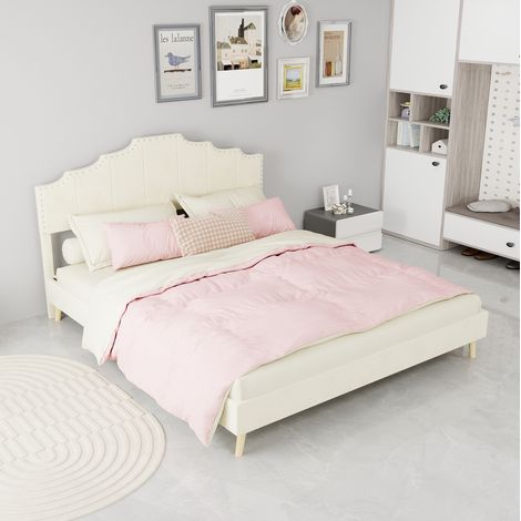 lit adulte couchage confort tête géométrique 160x200 OKMYHOME (1/5)