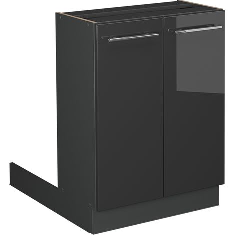 Îlot de cuisine Fame-Line, Anthracite Haute brillance, 60cm sans PT, Vicco (1/5)