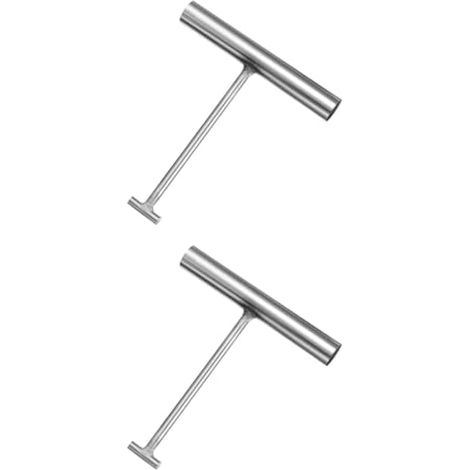 Gadpiparty Lot de 2 clés de levage pour trou d'égout - Clés de levage de couvercle en forme de T pour une utilisation en extérieur (1/5)