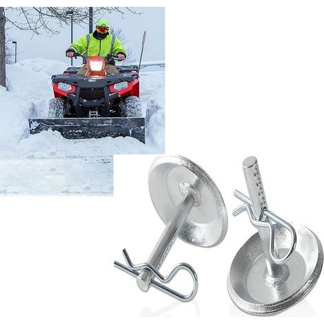 Lot de 2 patins de rechange pour chasse-neige - Remplace les pièces ATV UTV Polaris K-Plow n° 2205071 et 2208864 - Base antidérapante en acier trempé pour chasse-neige - avec goupilles à dégagement ra (1/5)
