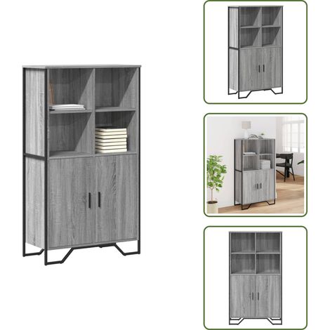 Highboard Grau Sonoma 79,5x35,5x137,5 cm Holzwerkstoff - Highboard - Highboards - Sideboard - Sideboards (1/5)