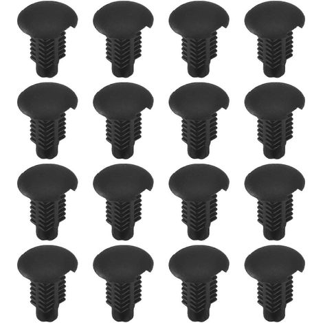Lot de 16 rivets en plastique noirs, dimensions : 4 mm x 5 mm x 15 mm. (1/5)