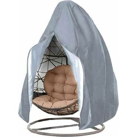 Housse de Fauteuil Suspendu Jardin en Oxford 210D Bâche de Chaise à œufs Imperméable Anti-UV/Vent Couverture de Protection pour Chaise de Patio Extérieur (115x190cm, Gris),600g (1/4)