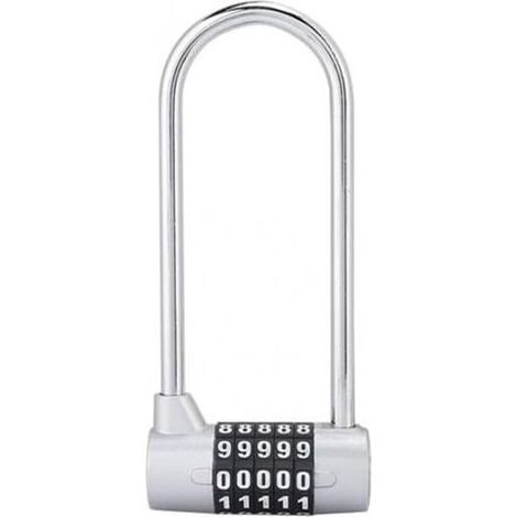Pair Cadenas à combinaison à 5 chiffres, longue anse pour extérieur, serrure de sécurité allongée pour casier de gym, boîte à outils, placard, armoire (1/5)