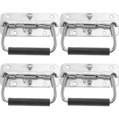 federbelastete, aufgesetzte Bootsgriffe, Ersatz-Ringgriffe – 10,00 x 7,20 x 1,50 cm – Silber (1/2)