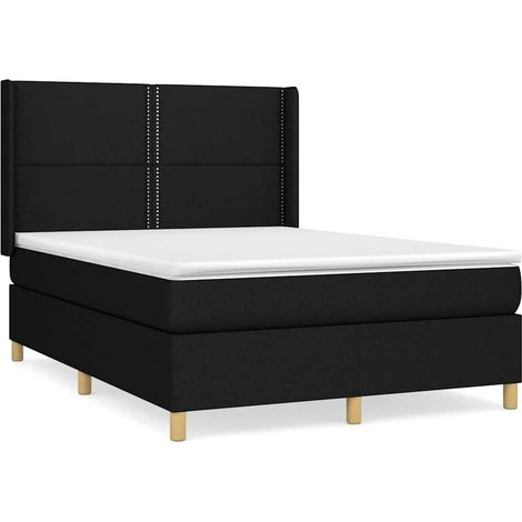 Maison Exclusive - Boxspringbett mit Matratze Schwarz 140x200 cm (1/5)