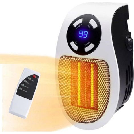 Réchauffeur D'Air Ultra, Chauffage Enfichable Amélioré 2025, Chauffage D'Air Ultra avec Thermostat Réglable, Heure et Affichage (1/4)