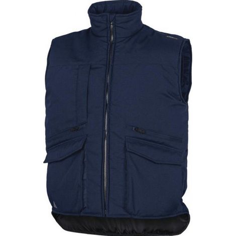 Gilet da Lavoro Imbottito con Zip e 9 Tasche Sierra 2 - Cotone e Poliestere - Blu L