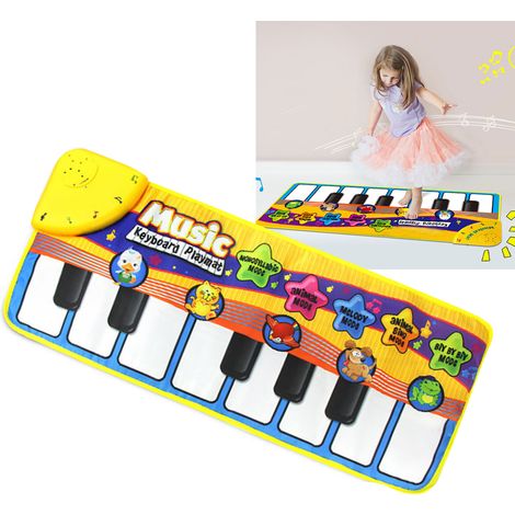 Tapis musical pour bébés rampants, tapis de clavier de piano pour tout-petits, tapis musical en anglais pour l'éveil musical des jeunes enfants. (1/5)