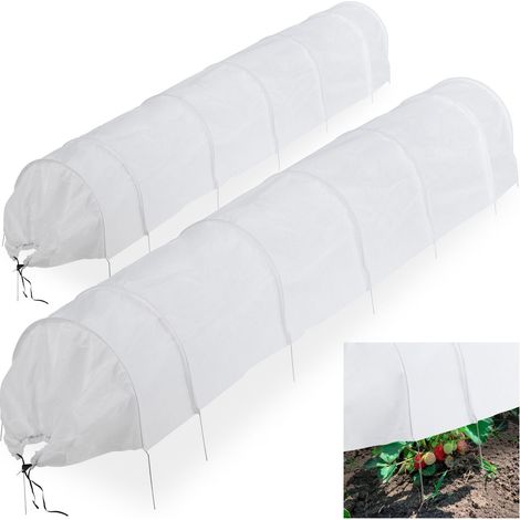 Juego de 2 túneles de cultivo de PVC de 3,4 m