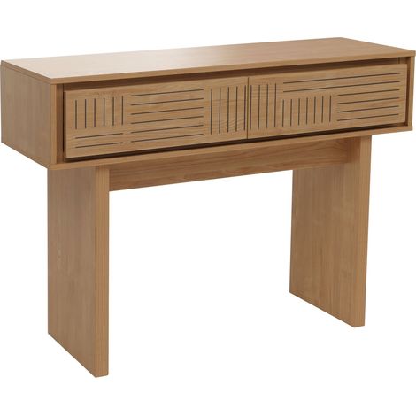 Consolle HHG-119, tavolino per telefono, tavolo d'appoggio, cassetto in melamina 86x110x41 cm, olmo naturale