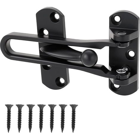 Security Door Latch Swing Bar Secondary Entry Door Locks for Home Hotel Apartment Black (1/5)