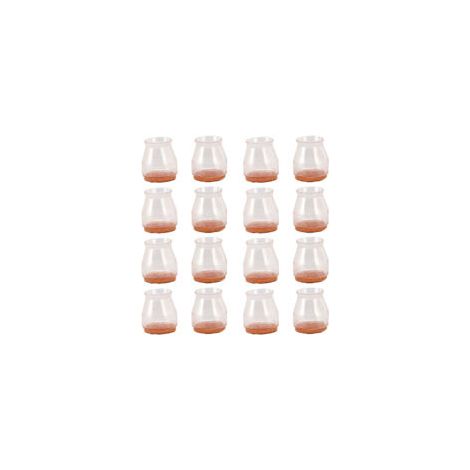 Lot de 16 protections transparentes pour pieds de chaise – Rond petit format – Antidérapantes et anti-bruit (1/5)