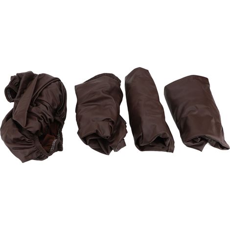 Set mit 4 wasserdichten, rutschfesten und elastischen Stuhlhussen aus PU-Leder, ideal für Zuhause, Hotel oder Café. (1/2)