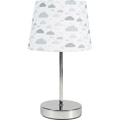 Lampe pied métal argenté Brume (1/5)