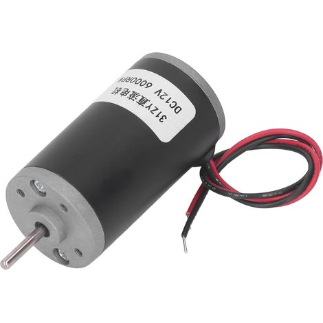 Moteur DC 12V à aimant permanent, tube acier 31ZY, miniature, vitesse variable, inversion de sens, couple élevé 6000 tr/min, usage universel. (1/5)