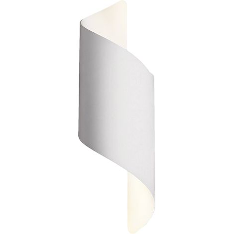 Applique moderno a spirale da parete doppia emissione di luce up e down 1 portalampada g9 in alluminio per interni bianco