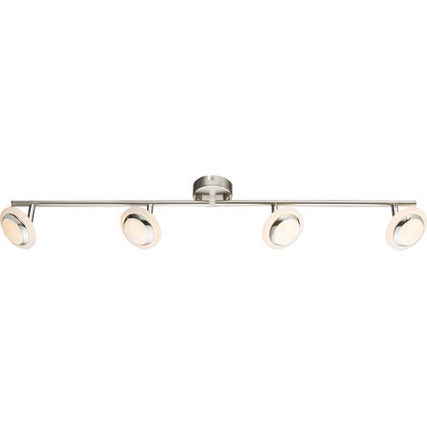 Plafonnier LED luminaire éclairage métal nickel chrome mat spots mobiles (1/2)