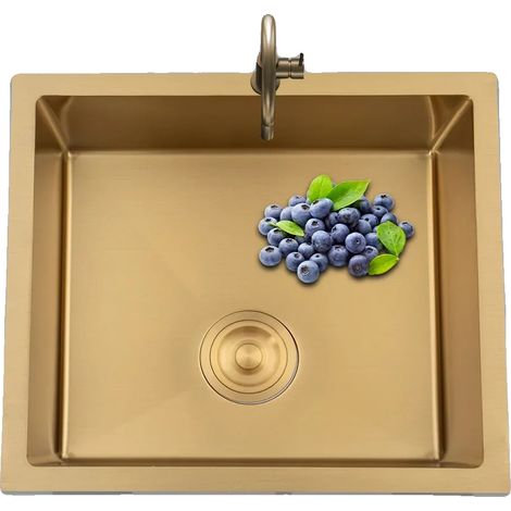 Évier de cuisine, acier inoxydable 201, 50 x 45 cm, profondeur 20 cm, capacité 3 L, design rectangulaire (1/5)