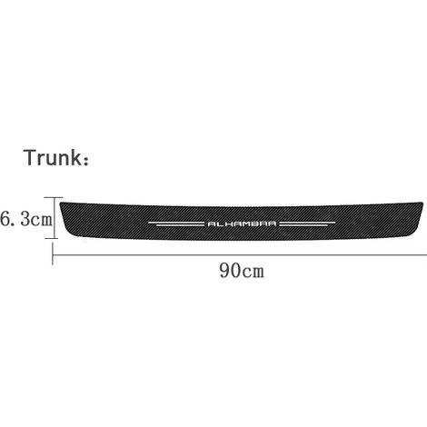(1 pièce pour coffre) Bandes de protection de seuil de porte en fibre de carbone pour Seat Alhambra,logo,autocollant de protection de coffre arrière (1/3)