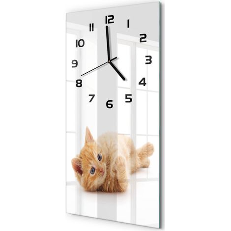 Horloge Murale Rectangulaire Verticale Décorative et Fonctionnelle 30x60 cm Chat roux 30x60 cm (1/5)