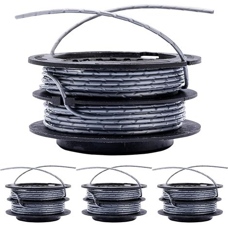 Lot de 4 Bobine de fil, Diamètre 2 mm, Longueur 4,8 m, Nylon, Pour débroussailleuse Greenworks (1/5)