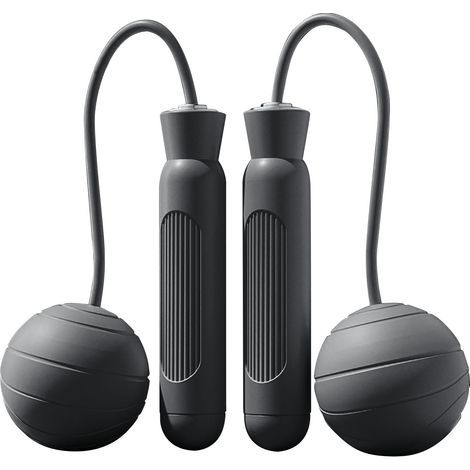 Silent Operation Skipping Rope, Weighted Design, Portable, No Rope Required, for Adults, Students, Fitness, Black