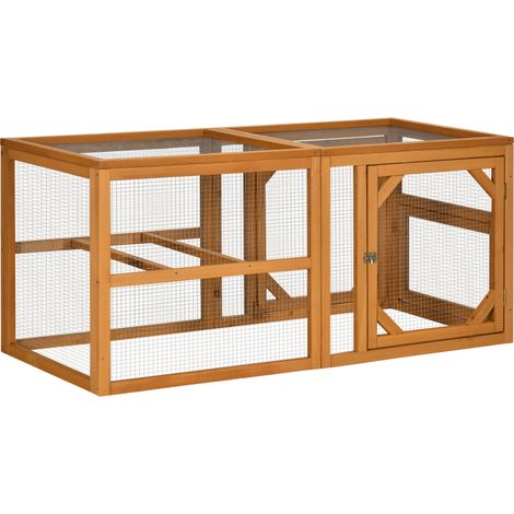 Wooden Chicken Coop with Perches, Doors, Combinable Design, for 2-4 Chickens - Natural Wood Colour (1/5)